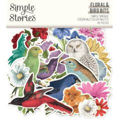   Simple Stories Simple Vintage Essentials Color Palette Kivágatok Floral Bits & Pieces 1 csomag