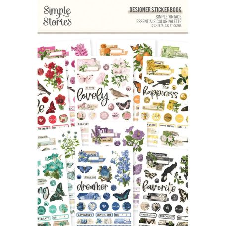Simple Stories Simple Vintage Essentials Color Palette Matrica Designer Sticker Book 12 ív