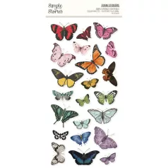   Simple Stories Simple Vintage Essentials Color Palette Matrica Foam Stickers Butterfly & Floral 2 ív