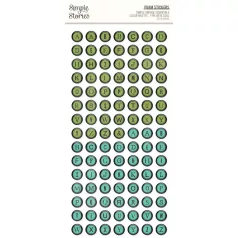   Simple Stories Simple Vintage Essentials Color Palette Matrica Foam Stickers Type Keys Cool 2 ív