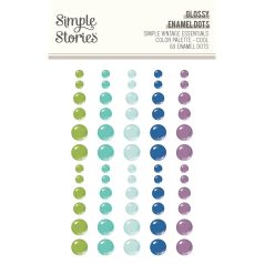   Simple Stories Simple Vintage Essentials Color Palette Díszítőelem Enamel Dots Cool 1 ív