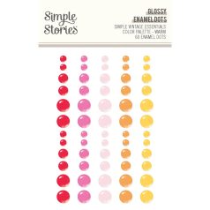   Simple Stories Simple Vintage Essentials Color Palette Díszítőelem Enamel Dots Warm 1 ív