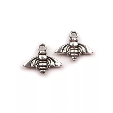 Fémdísz 10 * 18 mm, Medál / Lepke - platina (1 pár)