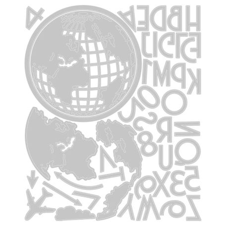 Sizzix Vault World Travel Vágósablon Tim Holtz Thinlits Die Set  (1 csomag)