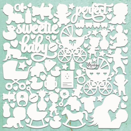 Mintay Papers Chipboard 12" (30 cm) - Decor - Little Baby - Chippies (1 ív)