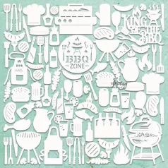   Mintay Papers Chipboard 12" (30 cm) - Decor - BBQ - Chippies (1 ív)