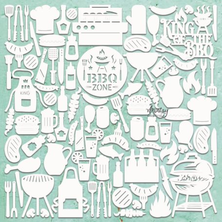 Mintay Papers Chipboard 12" (30 cm) - Decor - BBQ - Chippies (1 ív)