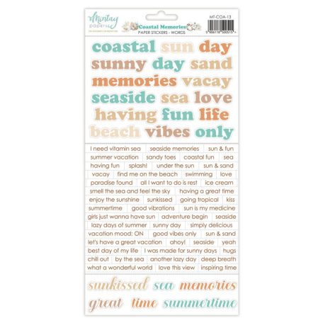 Mintay Papers Coastal Memories Matrica Paper Stickers Words  1 csomag