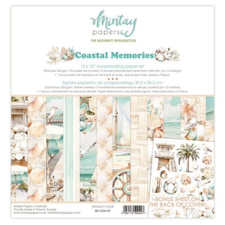 Mintay Papers Coastal Memories Scrapbook papírkészlet  Collection Set 12" (30 cm) 12 lap