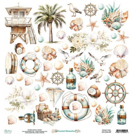 Mintay Papers Coastal Memories Scrapbook papírkészlet  Collection Set 12" (30 cm) 12 lap