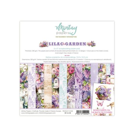 Mintay Papers Lilac Garden Scrapbook papírkészlet  Paper Pad 6" (15 cm) 24 lap