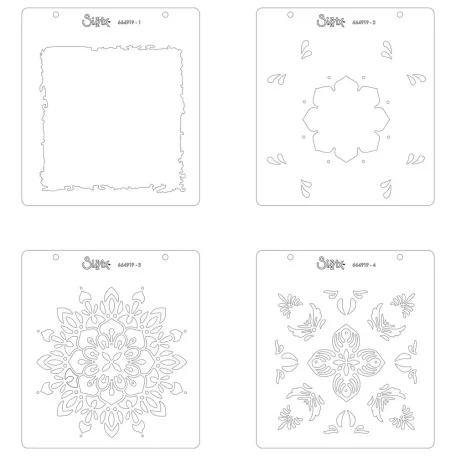 Sizzix Mosaic Flowers Stencil  Layered Stencil (4 db)