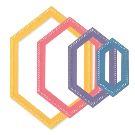 Sizzix Belinda Stitched Henxagons Vágósablon Stacey Park Fanciful Framelits (1 csomag)