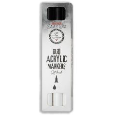   Art by Marlene Black and white Akril marker Duo Acrylic Markers Soft Brush (3 db)