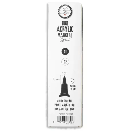 Art by Marlene Black and white Akril marker Duo Acrylic Markers Soft Brush (3 db)