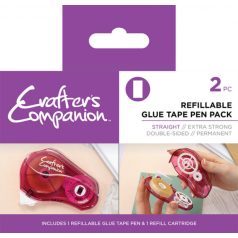   Crafter's Companion Ragasztóroller és utántöltő Glue Tape Pen & Refill Pack Straight  (1 csomag)