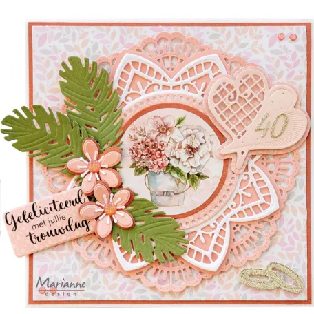 Marianne Design Vágósablon - Anja's elegant circle with hearts - Creatable (1 csomag)