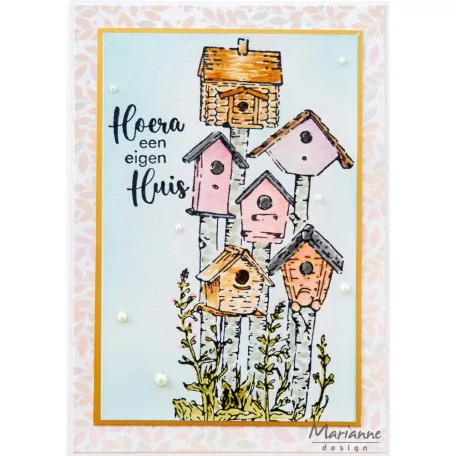 Marianne Design Szilikonbélyegző - Tiny's Borders - Birdhouses - Clear Stamps (1 csomag)