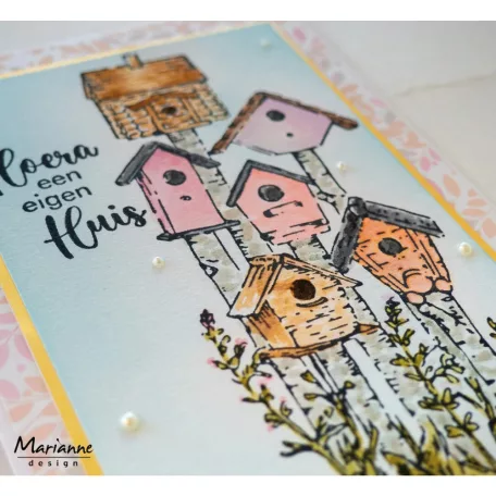 Marianne Design Szilikonbélyegző - Tiny's Borders - Birdhouses - Clear Stamps (1 csomag)