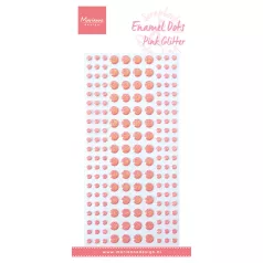   Marianne Design Öntapadós diszítőelem - Enamel dots pink glitter - Enamel dots (1 ív)