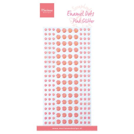 Marianne Design Öntapadós diszítőelem - Enamel dots pink glitter - Enamel dots (1 ív)