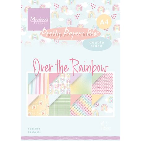 Marianne Design Papírkészlet A4 - Over the rainbow by Marleen - Pretty Papers Bloc (16 ív)