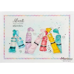   Marianne Design Szilikonbélyegző - Tiny's Borders - Paint tubes - Clear Stamps (1 csomag)