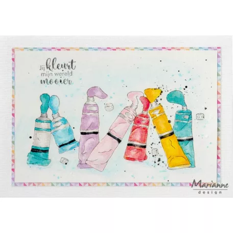 Marianne Design Szilikonbélyegző - Tiny's Borders - Paint tubes - Clear Stamps (1 csomag)