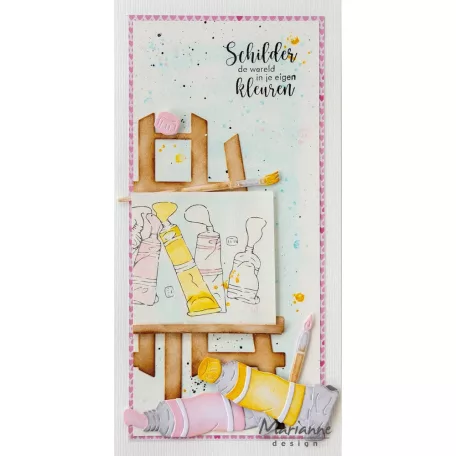 Marianne Design Szilikonbélyegző - Tiny's Borders - Paint tubes - Clear Stamps (1 csomag)