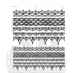   Stampers Anonymous Crochet Trims Tim Holtz Gumibélyegző Cling Stamps (1 csomag)
