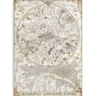   Stamperia Lady Vagabond Rizspapír A4 Strange London guide Rice Paper (1 ív)