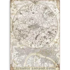   Stamperia Lady Vagabond Rizspapír A4 Strange London guide Rice Paper (1 ív)