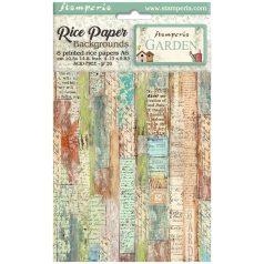   Stamperia Garden Rízspapír készlet A6 Backgrounds Rice Paper Backgrounds (8 ív)