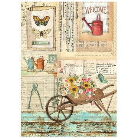 Stamperia Garden Rizspapír A4 Barrow Rice Paper (1 ív)