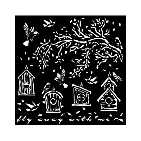 Stamperia Garden Vastag stencil 18x18cm Nests Thick Stencil  (1 db)