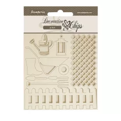   Stamperia Garden Chipboard 14x14 cm Tools Decorative Chips (1 ív)