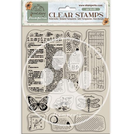 Stamperia Secret Diary Szilikonbélyegző A5 Inspiration Clear Stamps (1 csomag)