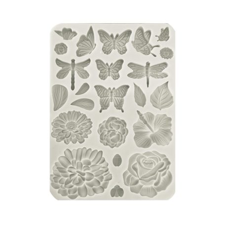 Stamperia Secret Diary Szilikon öntőforma A5 Butterflies and flowers Silicon Mould (1 db)
