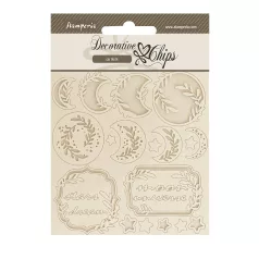   Stamperia Secret Diary Chipboard 14x14 cm Moon Decorative Chips (1 ív)