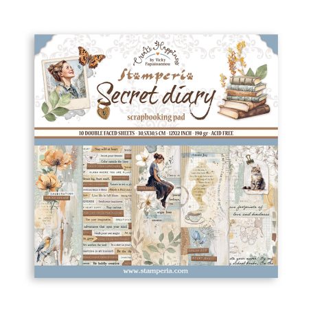 Stamperia Secret Diary Papírkészlet 12" (30 cm)  Paper Pack (10 ív)
