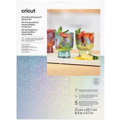   Cricut Nyomtatható vízálló matrica készlet A4 Átlátszó Holografikus - Cricut Printable Waterproof Sticker Set A4 Transparent Hologoraphic (5 ív)