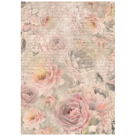 Stamperia Shabby Rose Rizspapír A4 Patterns Rice Paper (1 ív)
