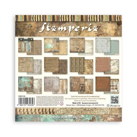 Stamperia Fortune Papírkészlet 8" (20 cm) Backgrounds - Land of Pharaohs Paper Pack (10 ív)