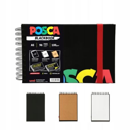 UNI POSCA BLACKBOOK Vázlatfüzet A5 (48 lap)