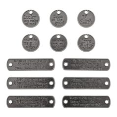 Tim Holtz Typed Tags Fém dekoráció Idea-ology (12 db)