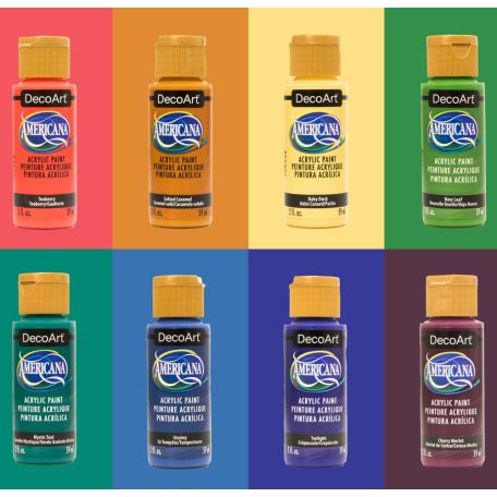 DecoArt Americana® Acrylics 2024 Americana Colors Set Akrilfesték készlet - matt 59ml (8 db)