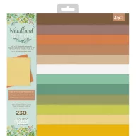   Crafter's Companion Woodland Friends Scrapbook Papírkészlet / Alapkarton 12" (30 cm) Textured Cardstock Pad (36 lap)