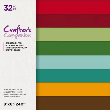 Crafter's Companion Happy Holidays Scrapbook Papírkészlet / Alapkarton 8" (20 cm) Cardstock Pad (32 lap)