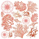 Ciao Bella Coral Reef Vellum kivágóív készlet 6" (15 cm) Vellum Fussy Cut (6 ív)