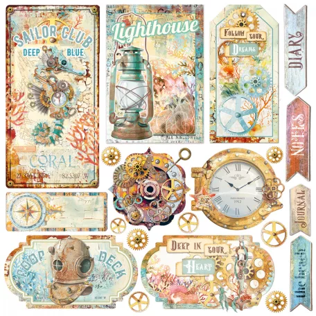 Ciao Bella Coral Reef Vellum kivágóív készlet 6" (15 cm) Vellum Fussy Cut (6 ív)